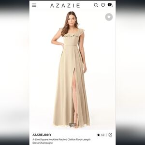 Azazie "Jinny" Champagne Bridesmaid Dress